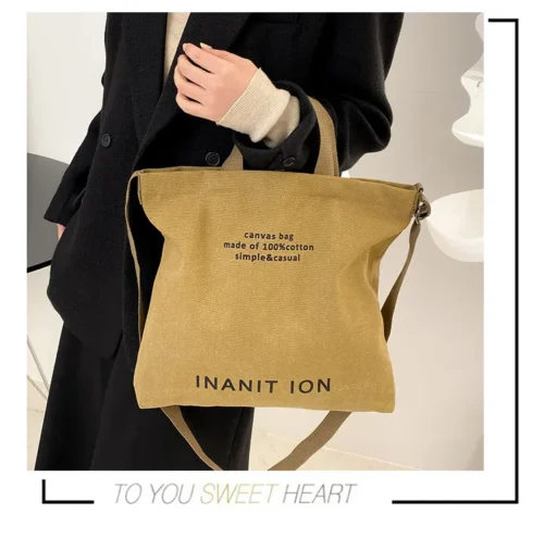 Simple Canvas Tote Bag - Neutral Colors and Casual Elegance