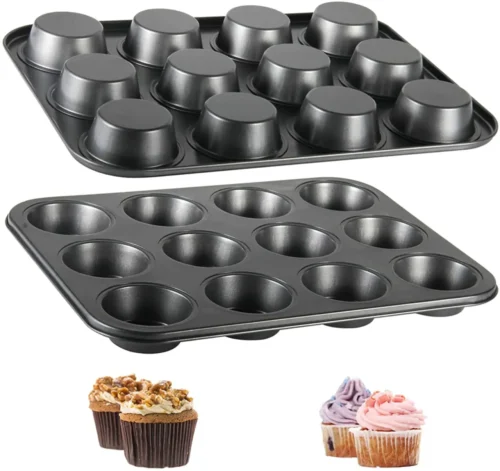 Carbon Steel Muffin Pan - Durable Nonstick Bakeware for Perfect Muffins and Cupcakes
