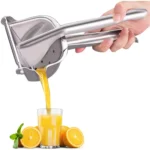 Stainless Steel Manual Citrus Juicer: Portable Lemon Squeezer for Fresh Orange Juice - Hand-Free Citrus Extractor Kitchen Tool