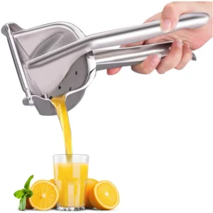 Stainless Steel Manual Citrus Juicer: Portable Lemon Squeezer for Fresh Orange Juice - Hand-Free Citrus Extractor Kitchen Tool