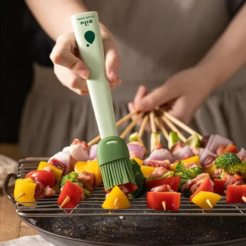 Set of 2 Silicone Oil Brushes | Heat-Resistant Kitchen Tools for BBQ, Basting, and Baking