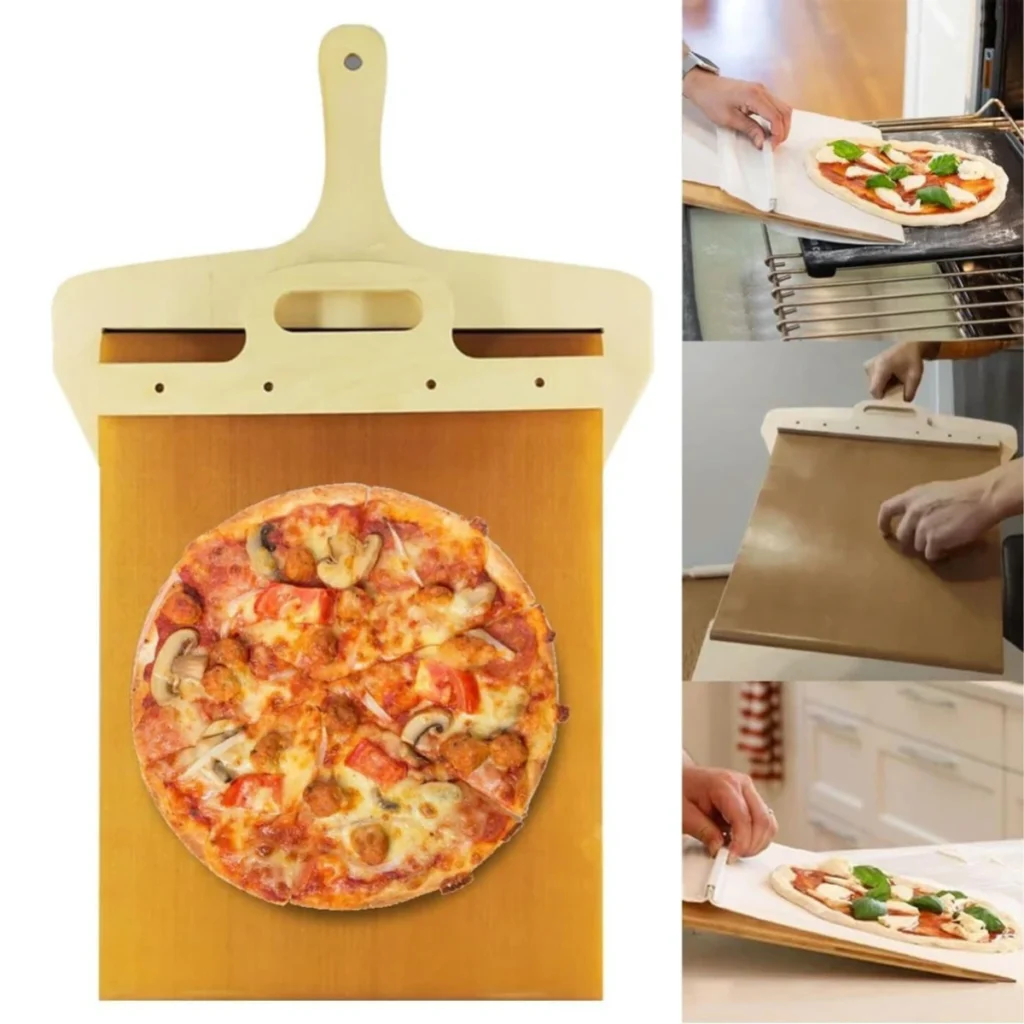 Foldable Handle Sliding Pizza Peel Shovel - Essential Transfer Tray for Pizza, Spatula, and Bread Baking Tools - Convenient Kitchen Accessories and Gadgets