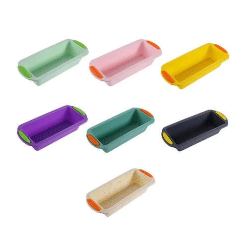 Rectangular Two-Color Silicone Toast Baking Tray: Non-Stick Cake and Bread Baking Mold