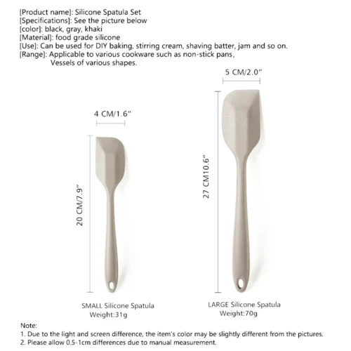 Set of 2 Silicone Spatulas - Heat-Resistant, Nonstick, and Dishwasher Safe
