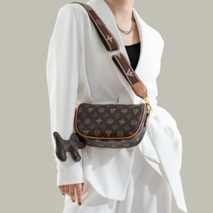 A Fashion-Forward Women's PU Leather Crossbody Bag Featuring a Charming Decorative Puppy Dog Accent