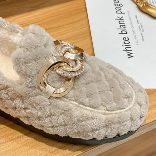 Trendy and Cozy Plush Flat Shoes / Perfect for Outdoor and Office Fashion /Large Sizes Available