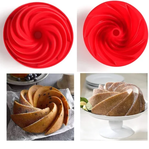 9-Inch Non-Stick Silicone Bundt Cake Pan: Perfect for Heritage Baking and Spiral Jelly Creations