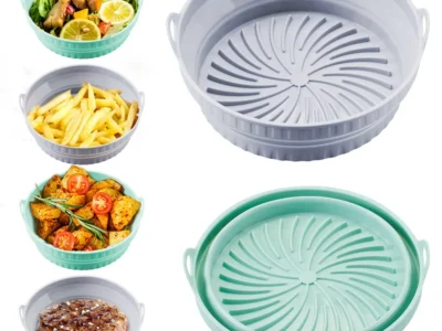 Foldable Air Fryer Silicone Basket - Perfect Reusable Liner for Baking and Cooking