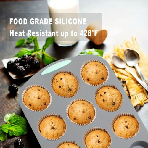 Heat-Resistant Silicone Bakeware Set – Loaf, Bread, Muffin, Donut, and Cake Trays for Oven Baking