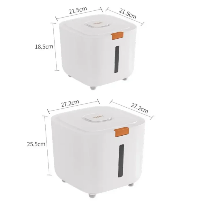 Airtight Rice Storage Box with Rice Cup: Moisture-Proof 5/10KG/11-22lb Rice Dispenser and Pet Dog Food Store Box - Cubic Airtight Storage Bucket for Cereal and Grains