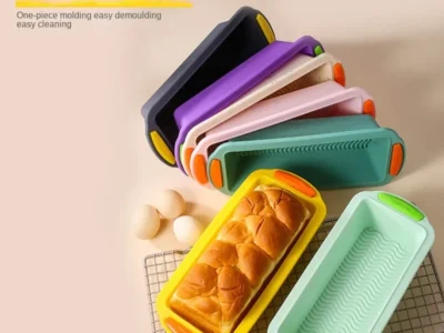 Rectangular Two-Color Silicone Toast Baking Tray: Non-Stick Cake and Bread Baking Mold