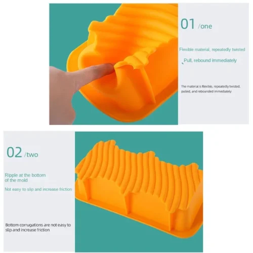 Rectangular Silicone Bread Mold for Toast and Cakes – Non-Stick, Easy-to-Demold Baking Tray for DIY Creations