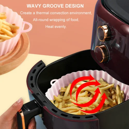 Reusable Silicone Air Fryer Basket Liner - Non-Stick, Heat Resistant, and Dishwasher Safe Tray