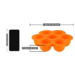 7-Holes Silicone Air Fryer Muffin Pan - Bake Delicious Muffins and cupcakes with Ease in Vibrant Orange