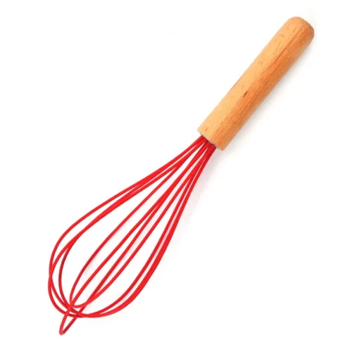Versatile Silicone Egg Beater with Wooden Handle | Ideal for Baking and Cooking