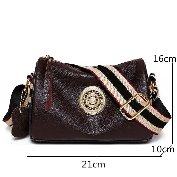 Luxury Designer Genuine Leather Handbags for Women: Fashionable Shoulder Bags with Rotating Metal Lock