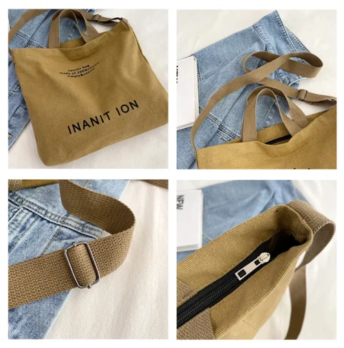 Simple Canvas Tote Bag - Neutral Colors and Casual Elegance