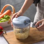 Manual Meat Mincer and Garlic Chopper – Rotate Garlic Press Crusher for Vegetable and Onion Cutting, Kitchen Cooking Accessories