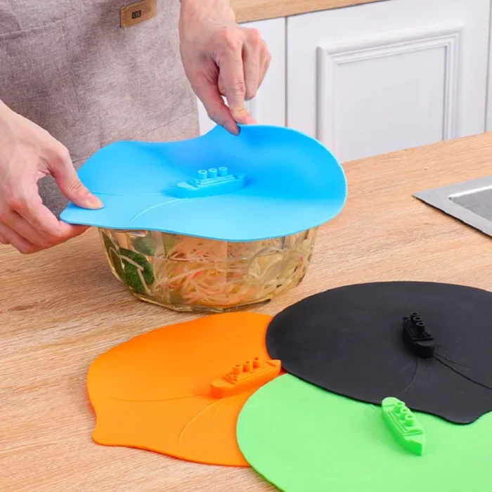 Silicone Microwave Bowl Cover – Steam Chimney Design, Reusable Food Wrap Lid, Pot Lid Stopper, Keep Food Fresh, Cooking Kitchen Tool