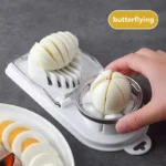 2-in-1 Stainless Steel Egg Slicer/ Multifunctional Kitchen Gadget for Eggs and Luncheon Meat - Flower-Shape Cutter and Sectioner Mold