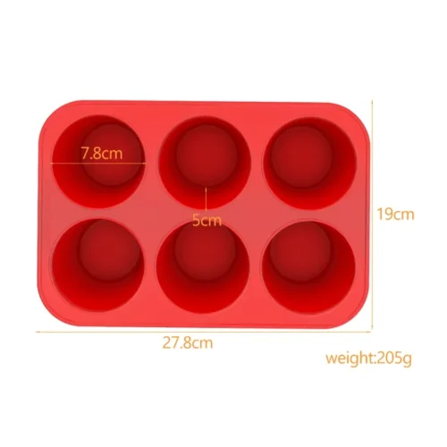 6-Cup Silicone Jumbo Muffin Pan – Giant Cupcake Pan for Baking Cheesecake Bites and More