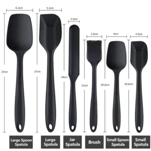 6-Piece Food-Grade Silicone Spatula Set - Non-Stick and Heat-Resistant Spatulas Turners for Cooking, Baking, and Mixing - Essential Baking Tools