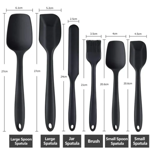 6-Piece Silicone Spatula Set - Non-Stick Heat-Resistant Baking Tools