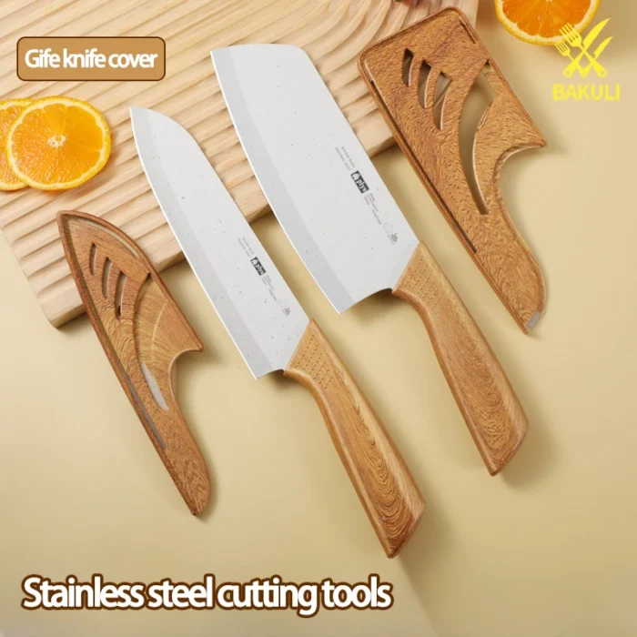 Stainless Steel Knife Set / Essential Kitchen Knives for Fruit, Chef, Meat, and More, Complete with Knife Covers