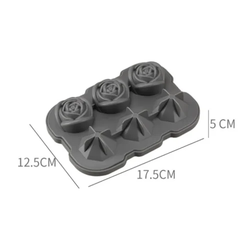 Diamond Rose Ice Cube Mold for Cocktails and Drinks
