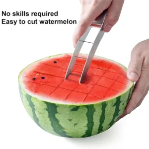 Stainless Steel Watermelon Cutter Slicer - Effortlessly Slice and Cube Watermelon with this Safe Kitchen Gadget