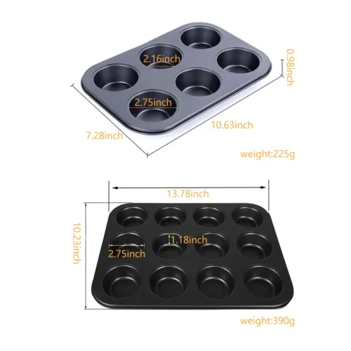 Carbon Steel Muffin Pan - Durable Nonstick Bakeware for Perfect Muffins and Cupcakes