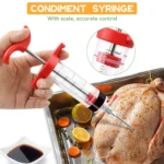 Flavor Needle BBQ Meat Syringe - Marinade Injector for Pork, Steak, and Meat Sauces - Includes 3 Stainless Steel Needles