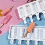 Silicone Popsicle Molds - Create Delicious Ice Cream Treats and Ice Cubes with 4 or 8 Cavity Screw Thread Design - Perfect for Summer Desserts and Cold Drinks