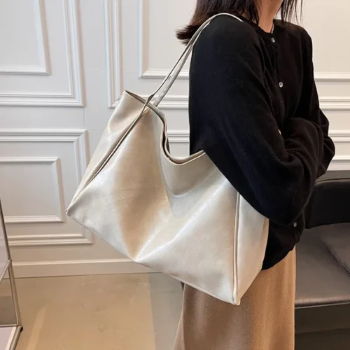 Soft Leather Tote Bag - 3-in-1 Chic Design for Women