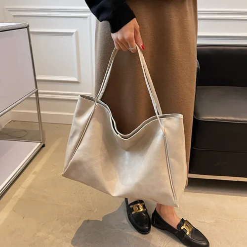 Soft Leather Tote Bag - 3-in-1 Chic Design for Women