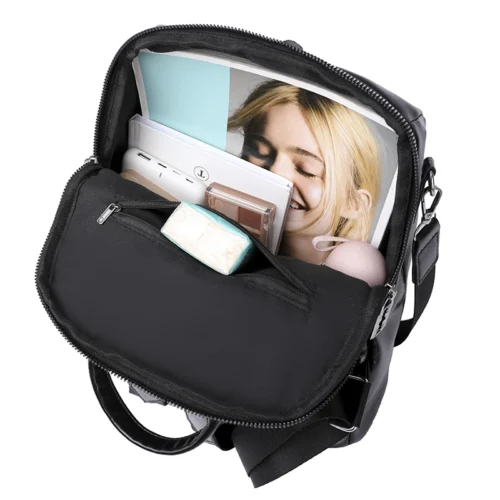 Cowhide Luxury Travel Backpack - High-Quality Korean Women’s Rucksack for School and Leisure