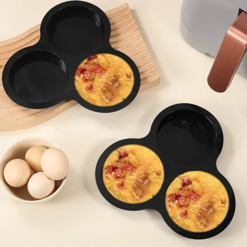 Versatile Air Fryer Accessories – Non-Stick Muffin Pans, Egg Molds, Pancake Mold, and Hamburger Bun Pan