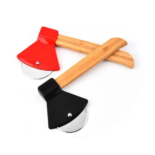Unique Pizza Slicer with Bamboo Handle - Stainless Steel Pizza Cutter for Effortless Pizza Cutting