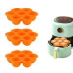 7-Holes Silicone Air Fryer Muffin Pan - Bake Delicious Muffins and cupcakes with Ease in Vibrant Orange