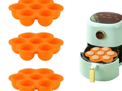7 Holes Silicone Muffin Pan Air Fryer Baking Tray for Muffins and Cupcakes Nonstick Heat Resistant BPA Free