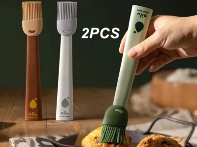 Set of 2 Silicone Oil Brushes | Heat-Resistant Kitchen Tools for BBQ, Basting, and Baking