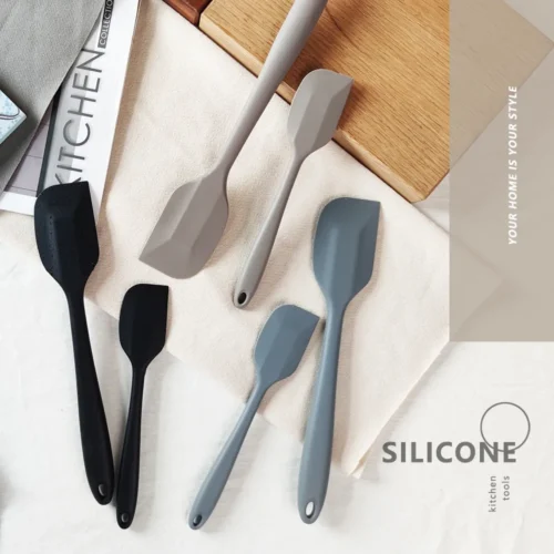 Set of 2 Silicone Spatulas - Heat-Resistant, Nonstick, and Dishwasher Safe