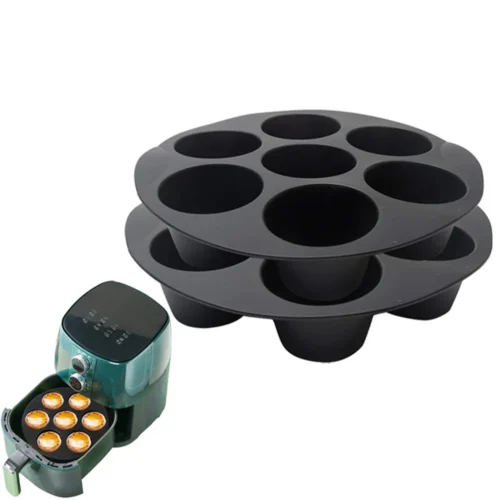7 Hole Silicone Cake Mold for Air Fryer and Microwave - Food Grade Baking Tool