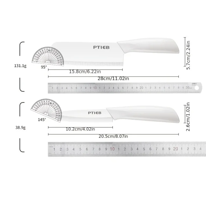 High-Quality Ceramic Fruit Knife Set - Includes Sharp and Portable Peeler for Precise Fruit Cutting