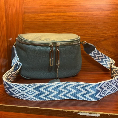 Genuine Leather Shoulder Bag - Trendy Cowhide Crossbody Saddle Bag for Women