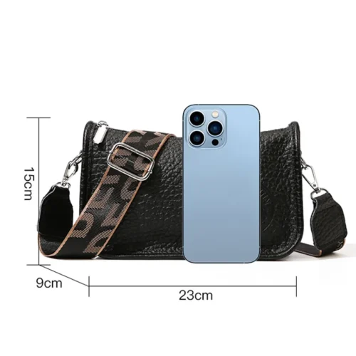 Soft Leather Shoulder Bag - Trendy Genuine Cowhide Tote for Ladies