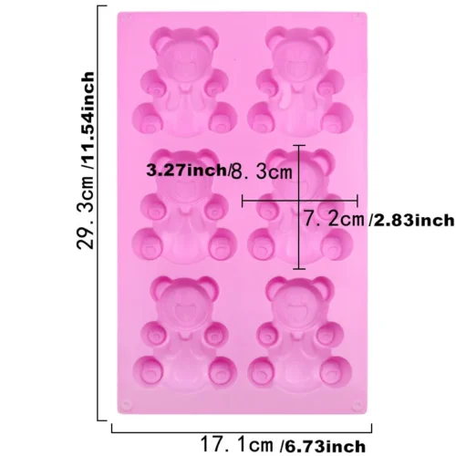 Bear Shaped Silicone Candy Molds for Chocolates Baking and Cake Decorations