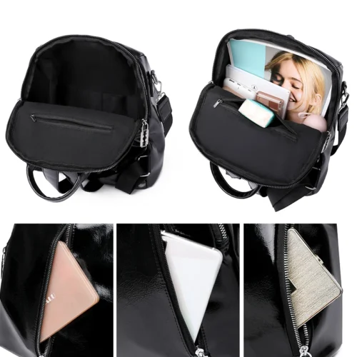Cowhide Luxury Travel Backpack - High-Quality Korean Women’s Rucksack for School and Leisure
