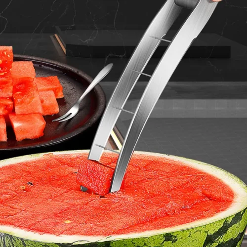 Effortless Stainless Steel Watermelon Cutter | Cube & Slice with Ease