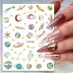 Cute Spring Summer Nail Art Stickers: Self-Adhesive Acrylic Nail Art Decals for DIY Manicure Tips - Featuring Foil Paper Printing for Creative Acrylic Nails Art Designs - A Perfect Gift for Women and Girls